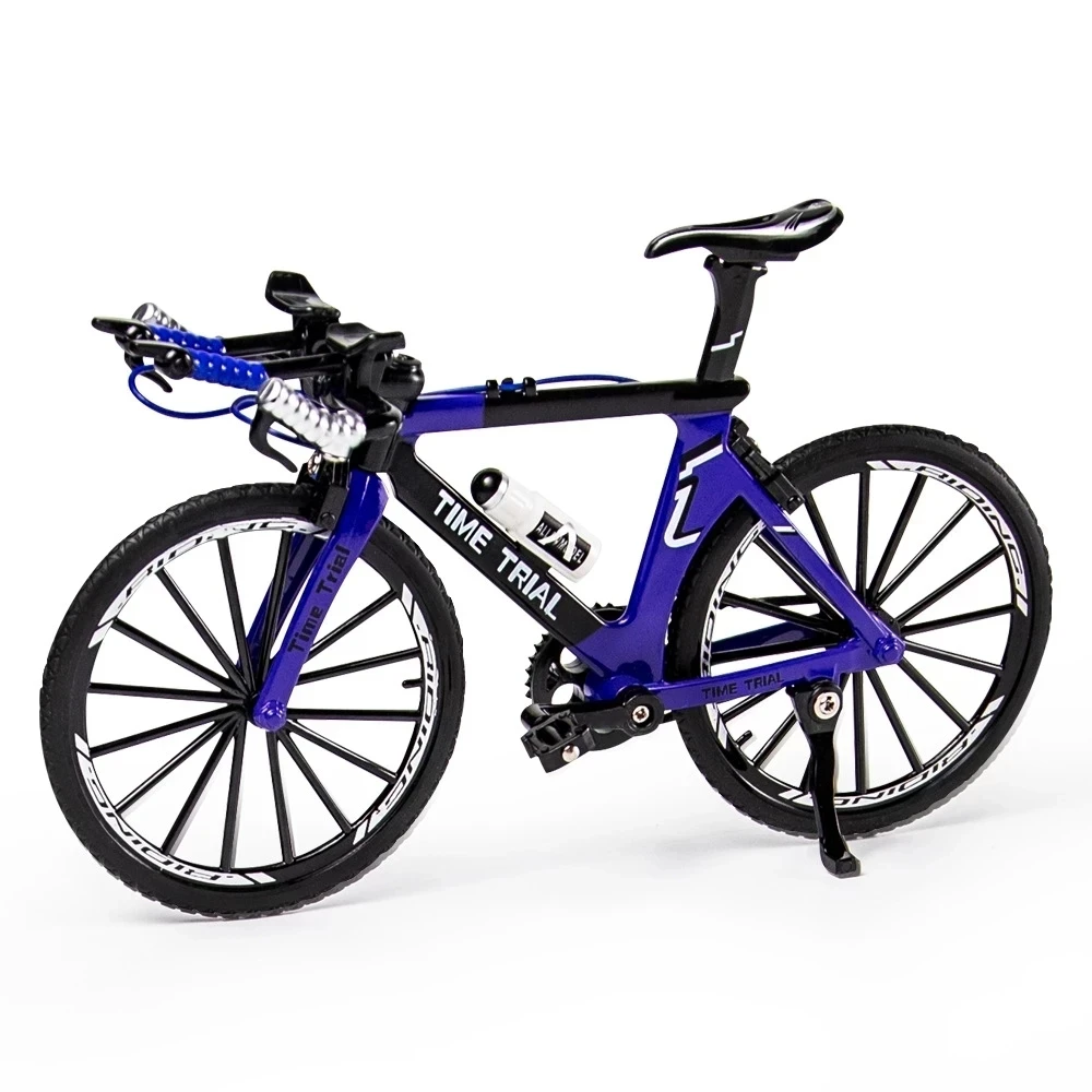 Mini 1:8 Model Alloy Bicycle Die-cast Finger Metal Bend Road Bike Simulation Collection Gifts Toys Boys