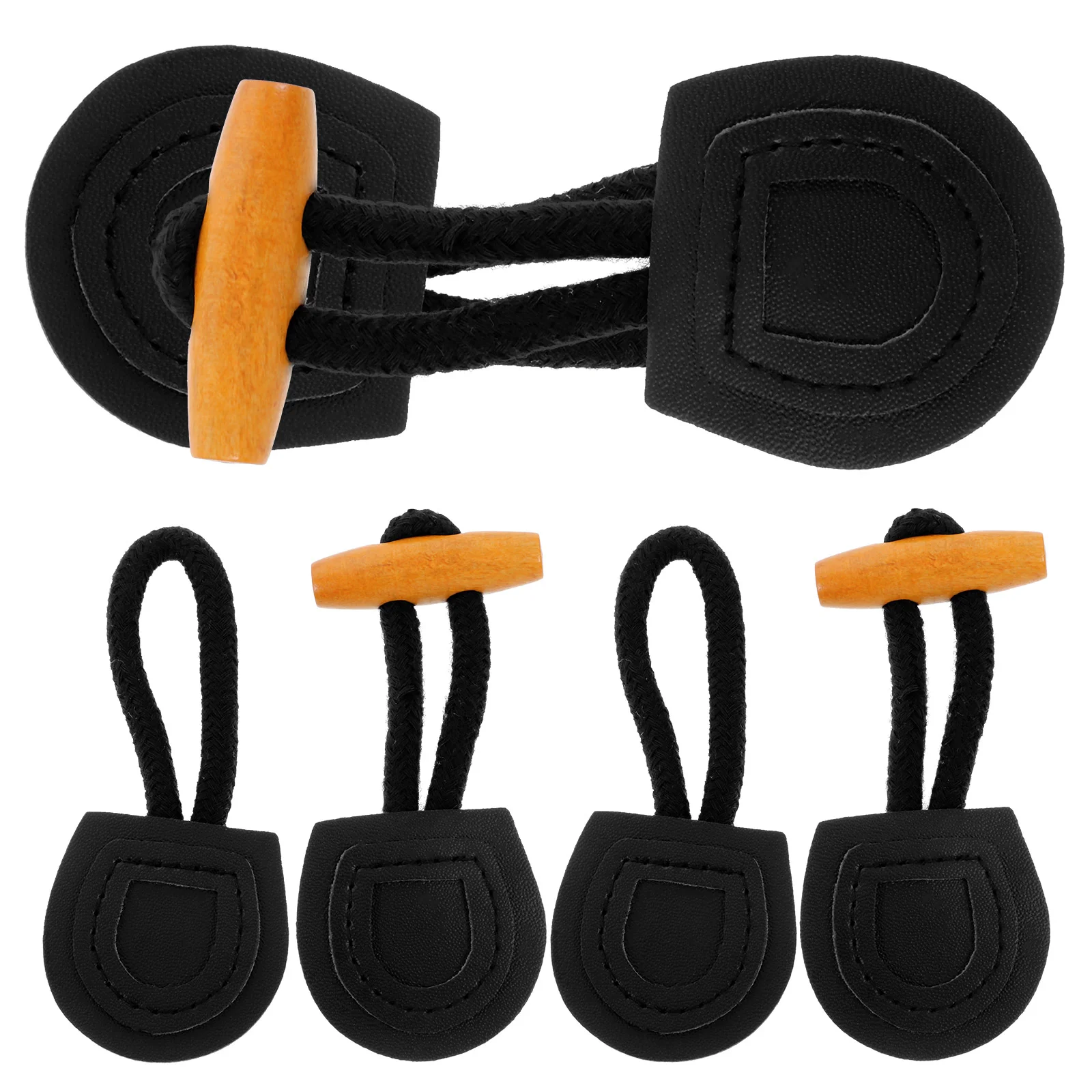 Hook Horn Buckle Men Apparel Duffle Closure Buttons Black DIY Clothing Running Belt for