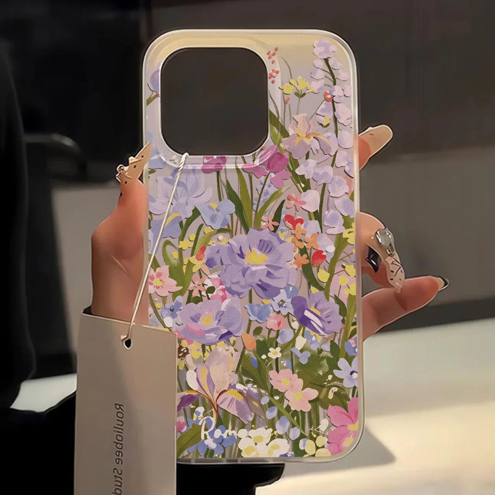 Colorful Flowers Phone Case For iPhone 18 17 Air 16 Plus 15 13 11 12 14 17 Pro Max Clear Slim Silky Skin Soft Durable Cover