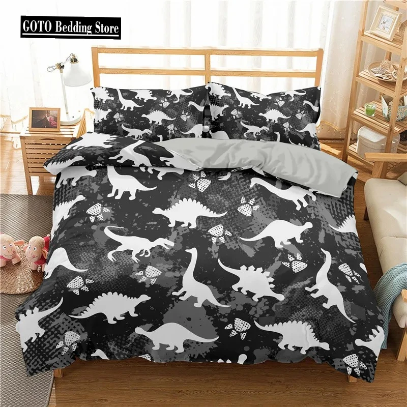 

Kids Bedding Set Dinosaur Bedroom Set Duvet Cover Pillowcase Teen Girl Bedroom Comforter Set Twin Size Cute Bed Set Dropshipping