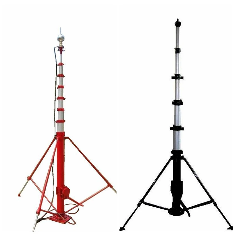 Antenne de capteurs de vent de 10 à 12 mètres et trépied de caméra vidéo PTZ, kit de mât de tour télescopique portable en aluminium, nouveau