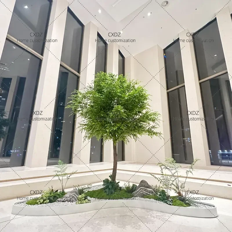 Large Artificial Banyan Tree Fake Plant for Hotel Shopping Mall Outdoor Landscape Interior Decoration Spring Foliage Greenery