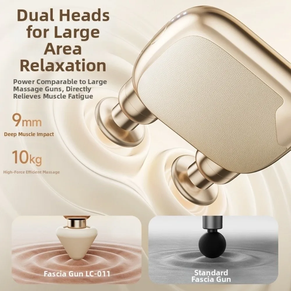 Portable USB Rechargeable Pocket Massager with 6 Interchangeable Massage Heads Adjustable Deep Tissue Massage Device