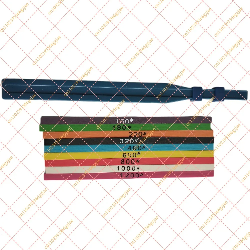 9Pcs 100x4x1mm Super Ceramic Whetstone with Clamp Bracket for Mold Polishing, Replacement Abrasive Tool Set
