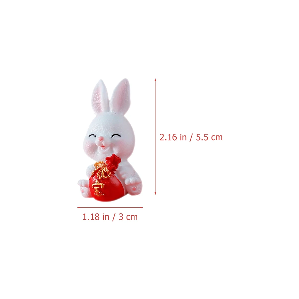 

6pcs Miniature Bunny Figurines Compact Garden Ornament Bonsai Decor Small Bunny Adornment Micro Landscape Resin Statues For Home