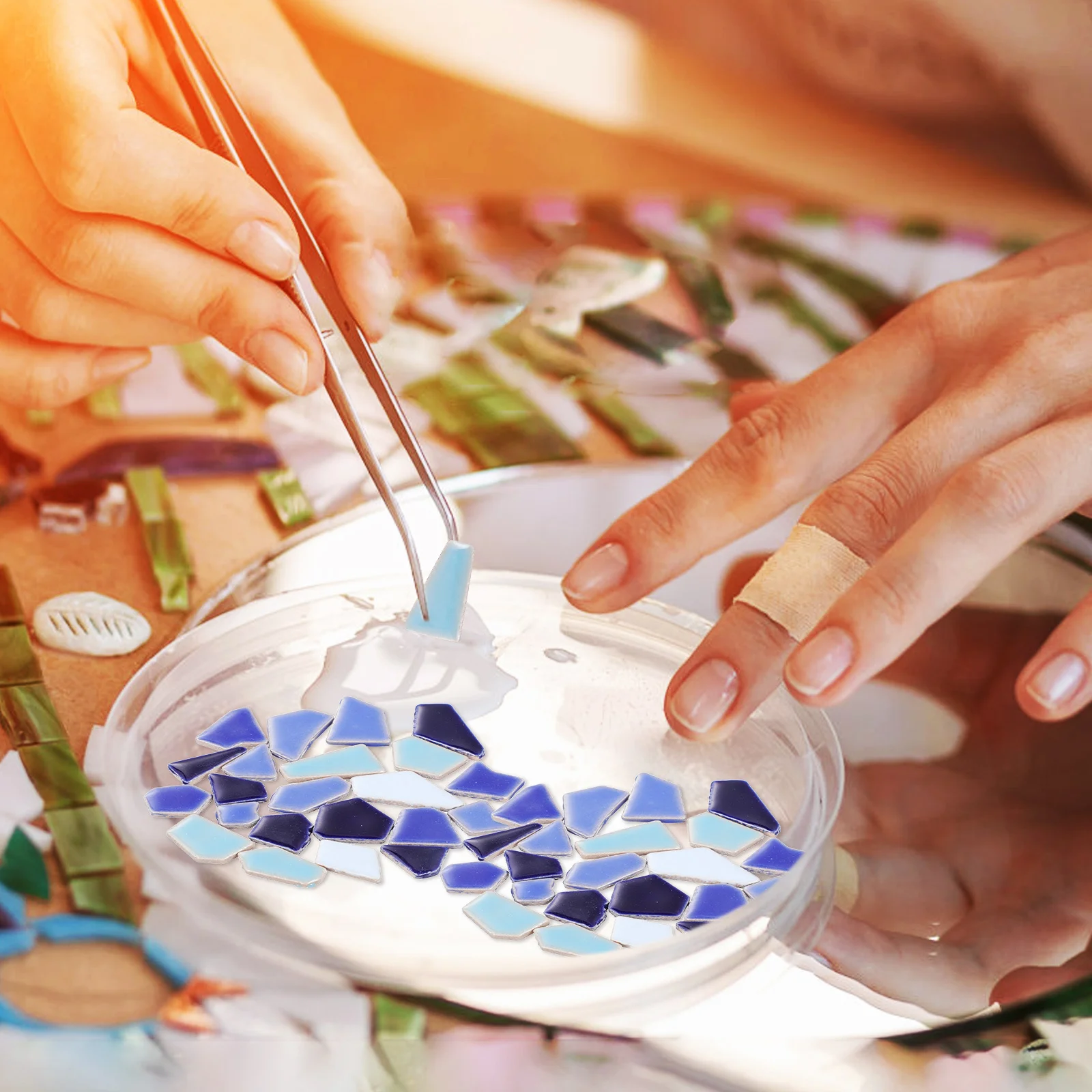 

Colorful DIY Mosaic Tiles Irregular Ceramic Pieces for Home Decoration Creative Crafting Ceramic Tile Assortment