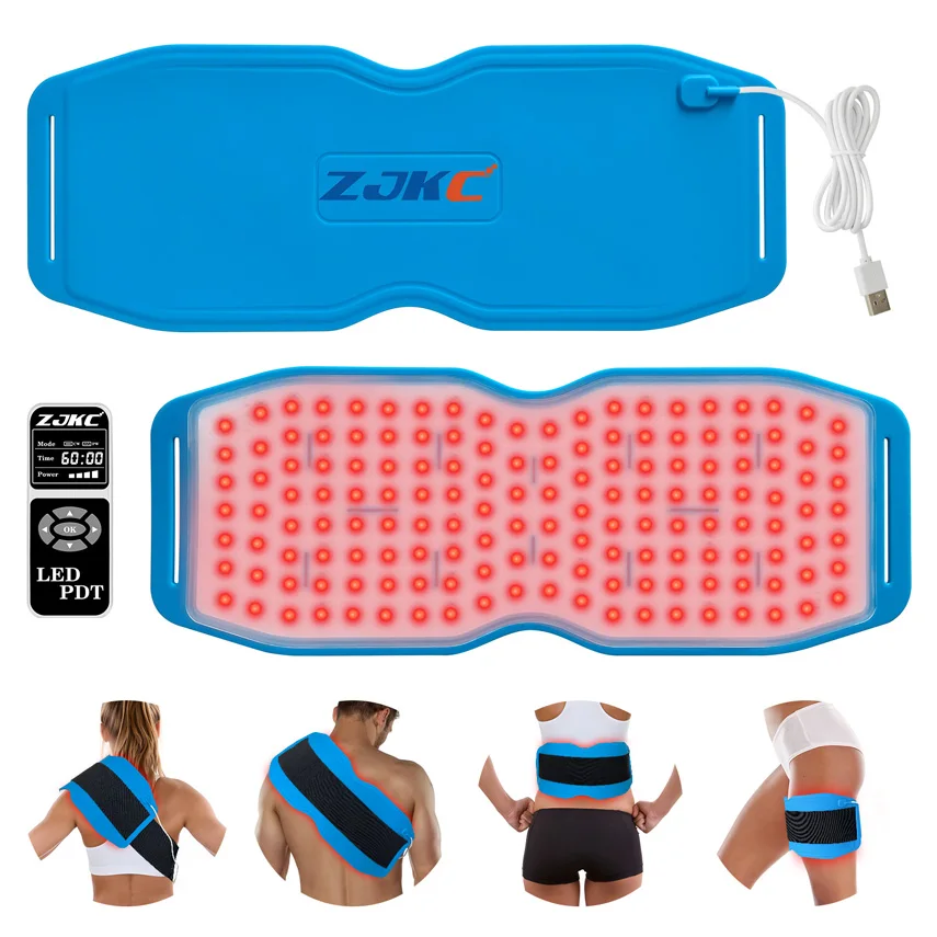 ZJKC 24W Wrist Heat Pad for Pain Relief Red Infrared Light Therapy Belt Treat Arthritis Sports Injury Back Pain Home Use