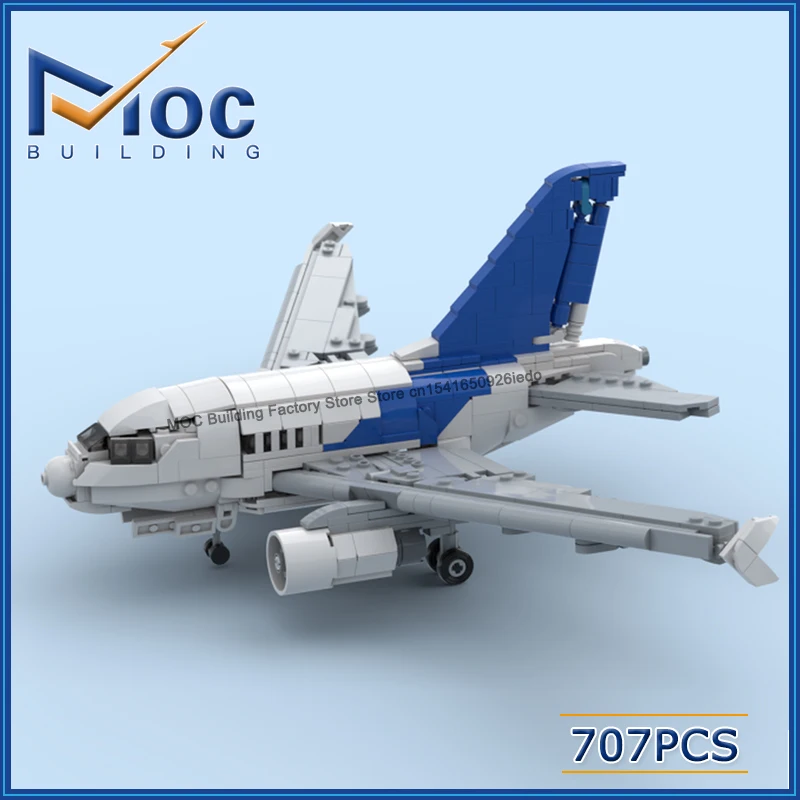

MOC Building Blocks Space Series Airbus A3 Aircraft Model DIY Assembly Bricks Creative Airplane Toys Collection Display Gifts