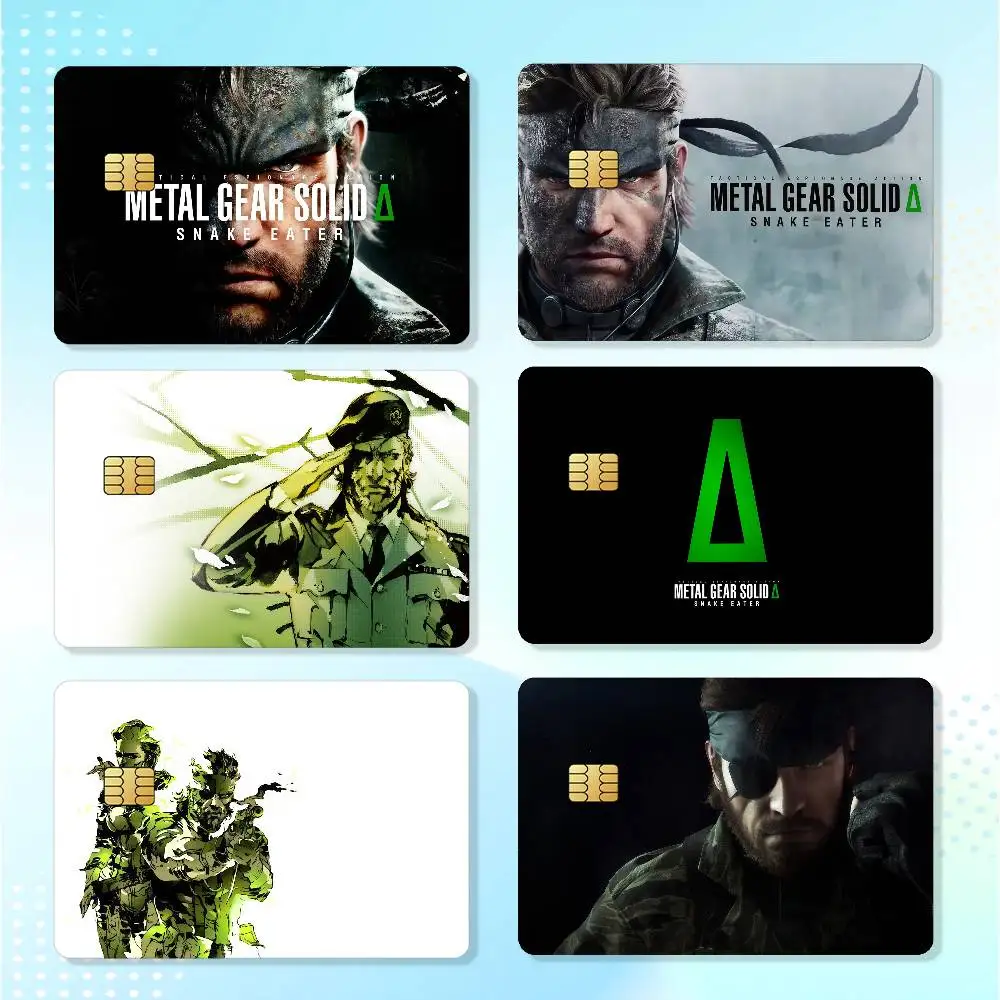 Game Metal Gear Solid 3 Credit Skin Cover Card Stickers 4PCS Film Bus Pass Front Decoration Bank Debit Waterproof