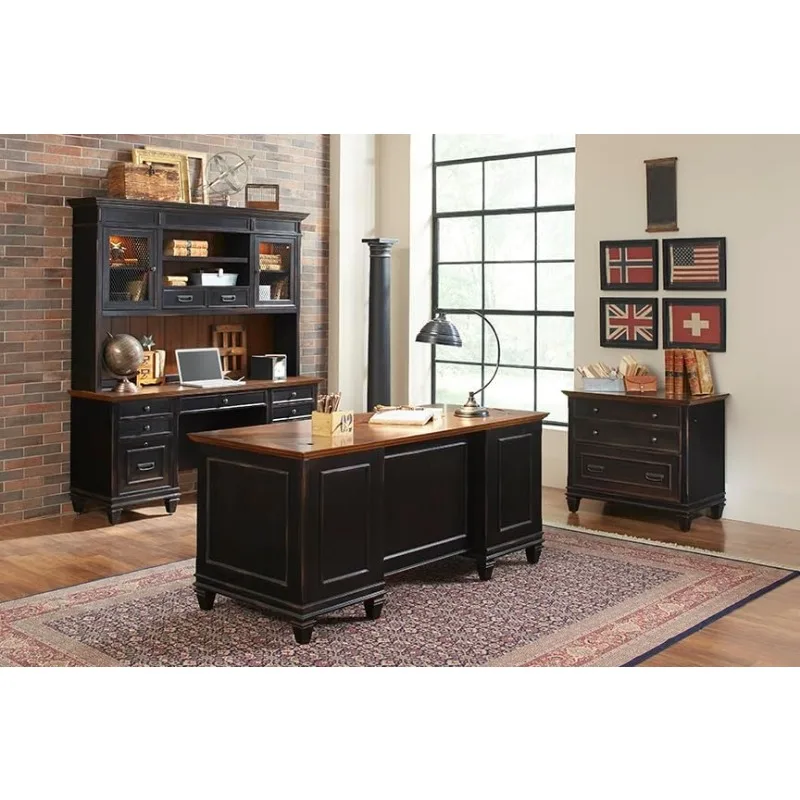 Executive Desk and Computer Desk Set, Solid Wood, 21