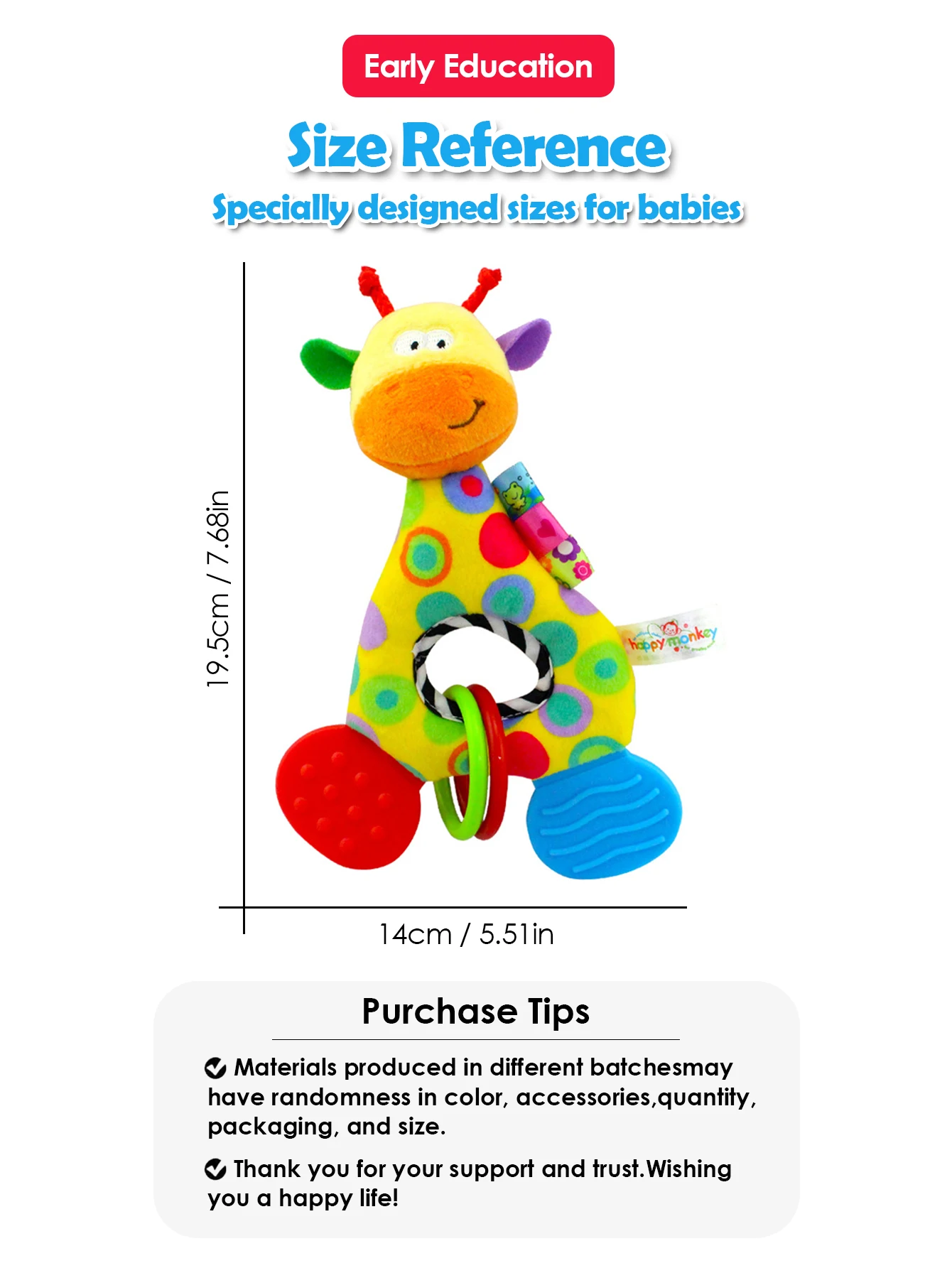 Soft Baby Rattle, Deer Doll 2