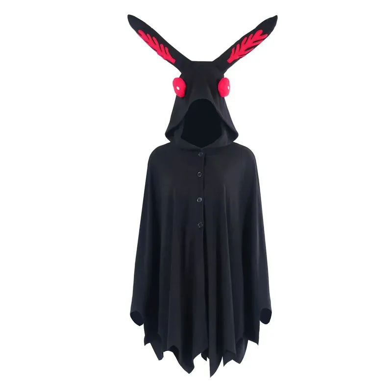 فيلم Mothman تأثيري مقنعين عباءة زي أنيمي الأسود الرهيب العثة كيب هالوين عيد الميلاد ملابس الحفلات ل Ad4 ، v'5,f;6.j;8'