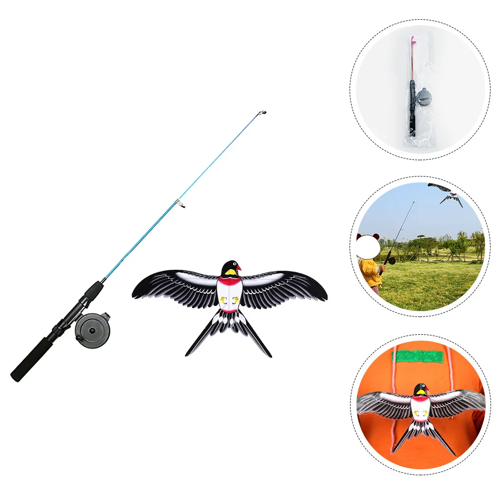 Swallow Bird Kite Easy to Fly Outdoor Funny Cartoon Kite for Kids Fishing Pole Random Color Lightweight Durable
