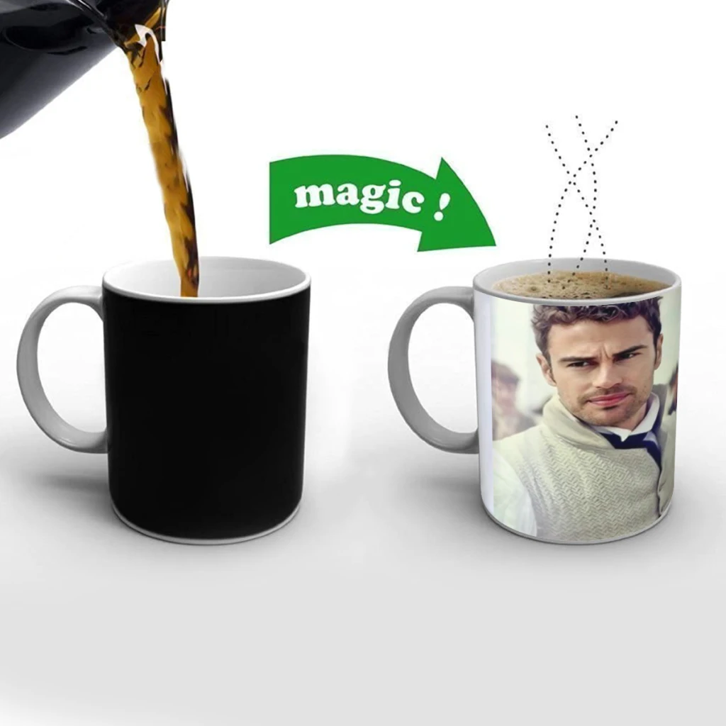 Theo James Coffee Mugs And Mug Creative Color Change Tea Cup Ceramic Milk Cups Novelty Gifts