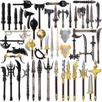 Medieval Military Anime Figure Weapon Building Blocks Knife Axe Sword Shield Hammer MOC Accessories Kit Mini Toy Brick Gift K045