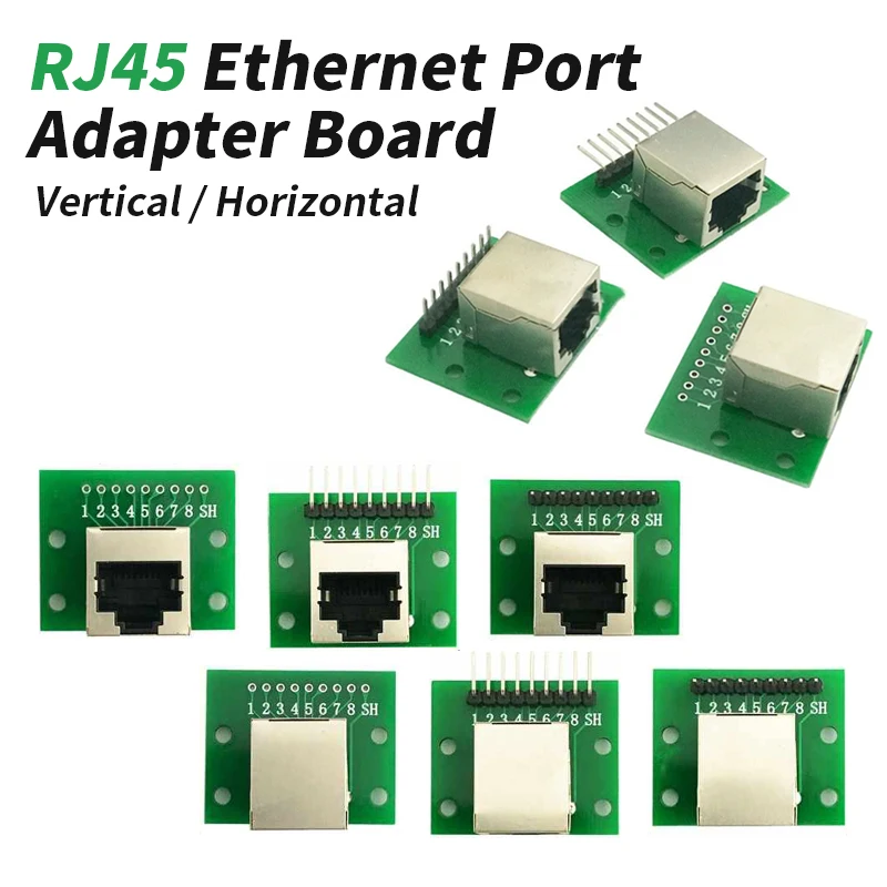RJ45 Ethernet Port Adapter Board 8P Vertical/Horizontal Connector Test Board Network Port Adapters Line Terminal Circuit Boards