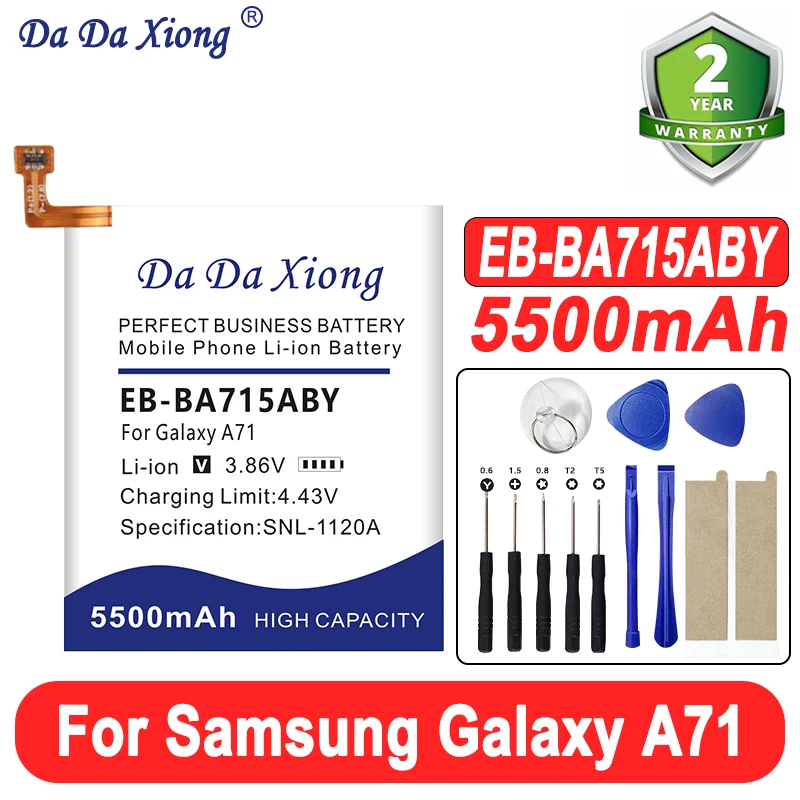EB-BA715ABY Batería de repuesto de 5500mAh para Samsung Galaxy A71 versión 4G SM-A7160 A7160 SM-A715 A715F baterías de teléfonos móviles