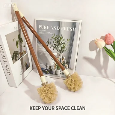 Household toilet brush with no blind spots, long-handled wall-mounted universal hard-bristled cleaning brush, toilet brush
