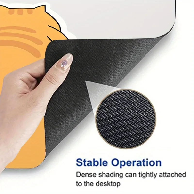 Orange Cat Design Mouse Pad, 1 Non-Slip Rubber Table Pads for Laptops, Offices and Games - Large Square Mousepad