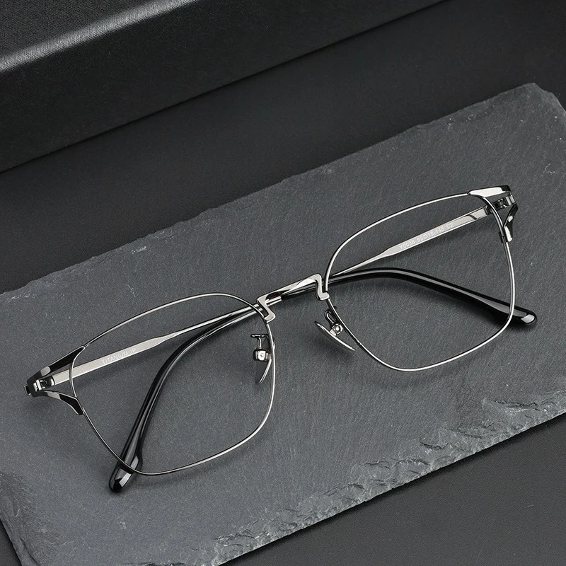 

Fashion Design Popular Square Alloy Fashion glasses frame men women Myopia Presbyopia prescription Lenses attachment eyewear