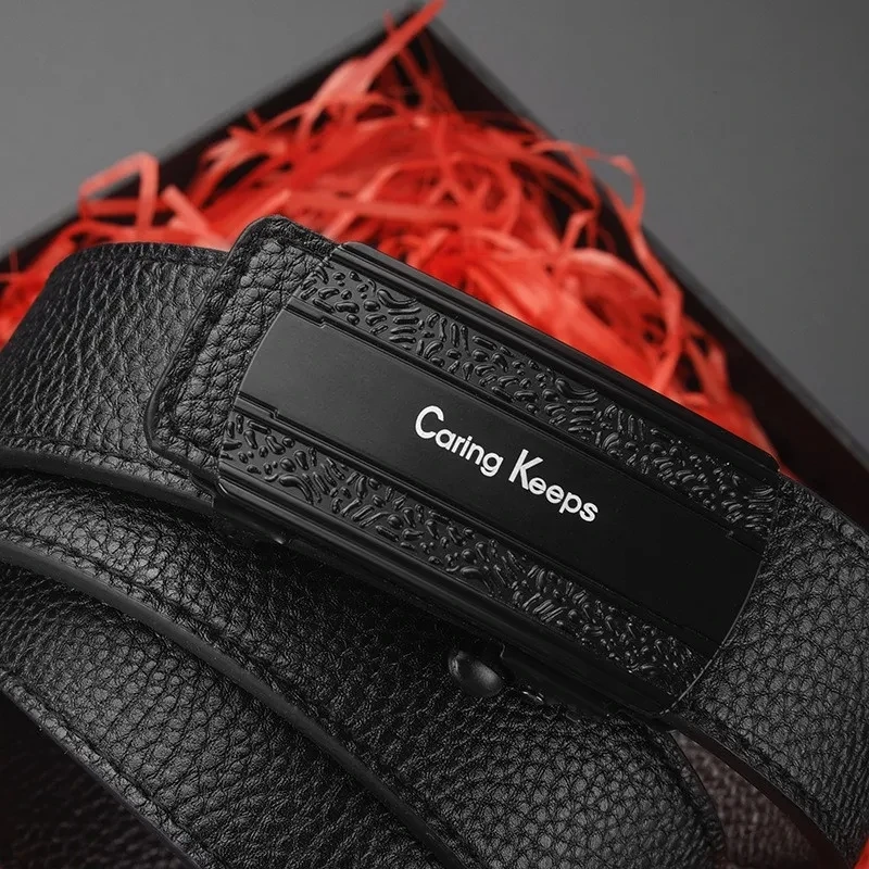 1 قطعة حزام رجال الأعمال الموضة حقيقية الفاخرة العلامة التجارية حزام التلقائي مشبك حزام بولي Leather الجلود حزام ناعم مع السراويل البضائع حزام البنطال الجينز #6