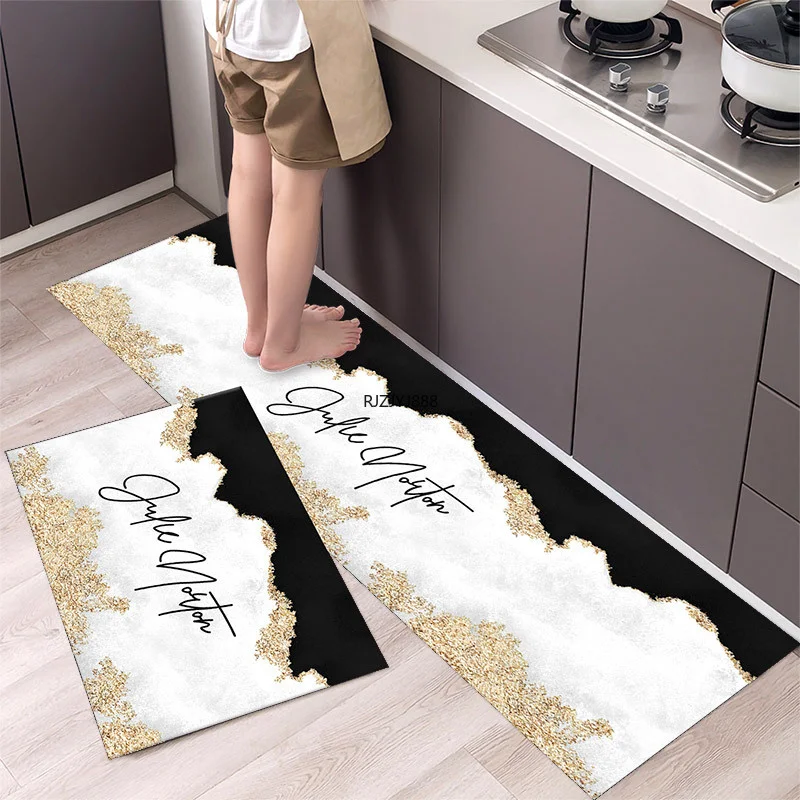 Fashionable Simple Nordic Style Kitchen Floor Mat Household Carpet Cute Cartoon Mat Long Strip Door Mat Modern Home Decoration