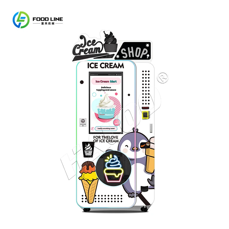 Premium Vending Machine Supplier Self Service Soft Ice Cream Smoothie Making Full Automatic Robot Commercial Equipment