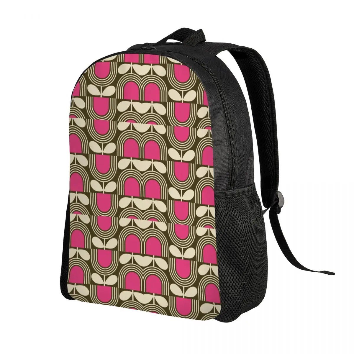 Custom Striped Tulip Fuschia Laptop Backpack Men Women Casual Bookbag for College School Students Orla Kiely Art Bag