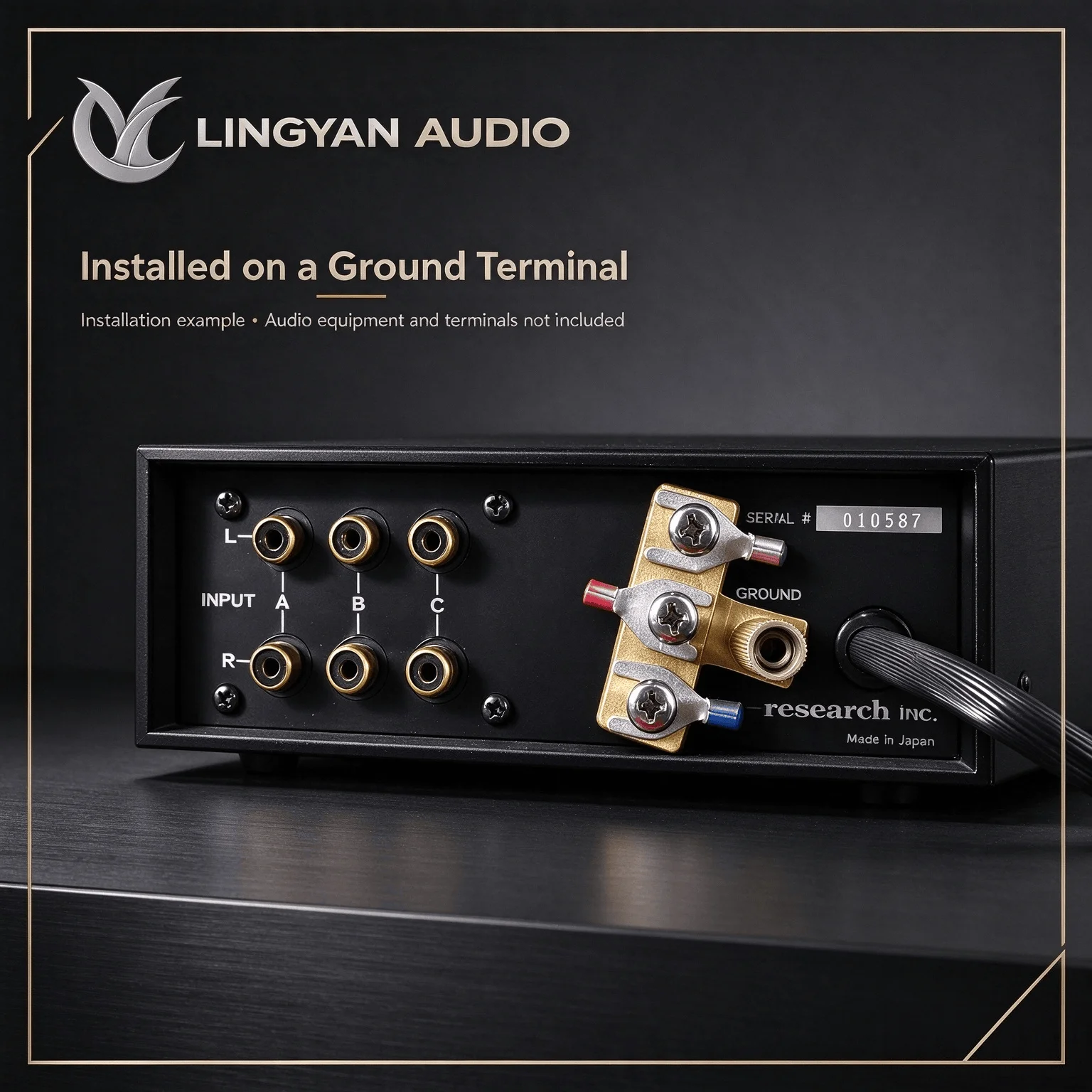 Ground Wire Distributor LINGYAN AUDIO Solid Brass 3-Screw Grounding Adapter for Vinyl Turntable Audio System Upgrade Part