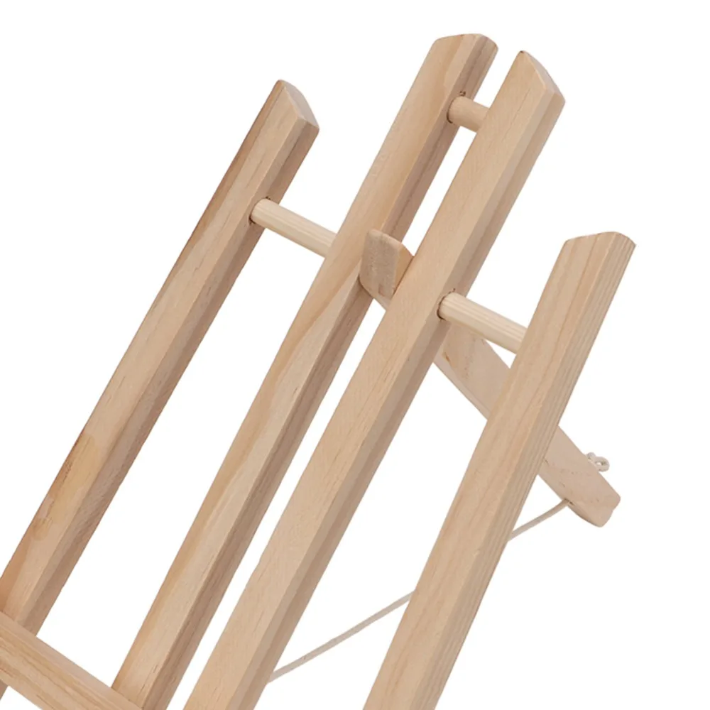 Easy Installation 30cm Wood Easel Small Pine Painting Stand Trapezoid Stable Desktop Display Rack Desktop Painting Work