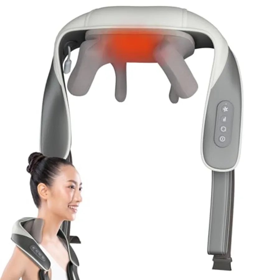 

Cordless Electric Neck and Back Massager with Heat Function for Deep Tissue Relief 4D Kneading Technology to Relax Muscles Idea