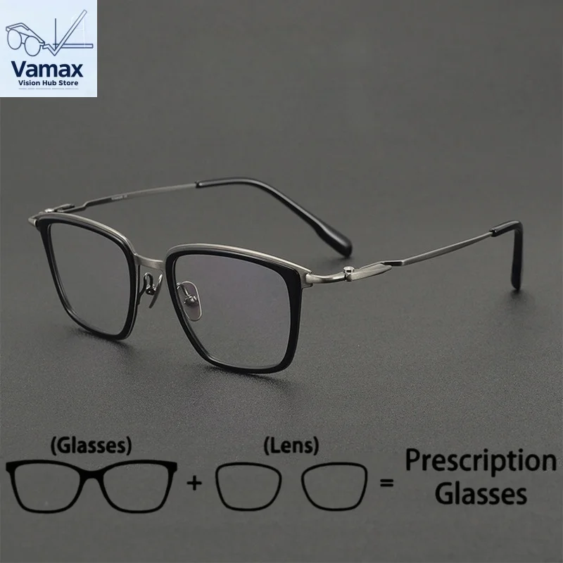 

Ultra Light Square Pure Titanium Prescription Glasses Men Women Anti Blue Light Myopia Glasses Student Eyewear