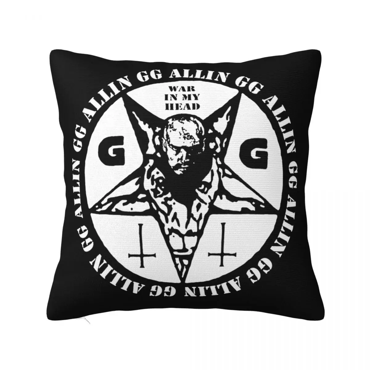 Gg Allin War In My Head Punk Rock Pillowcase Cushion Kawaii Bedroom Cushion Bed Decorative Pillows Customizable