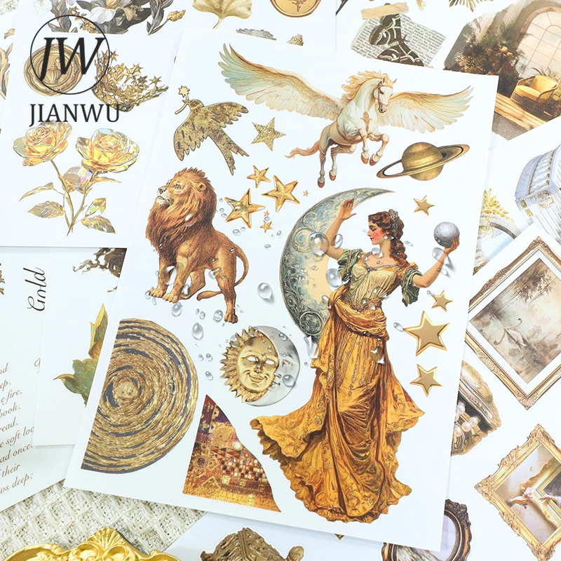 

JIANWU 20 шт./книга, винтажная статуя персонажа, замок, пейзажный материал, коллаж, наклейка для скрапбукинга, креативный журнал, канцелярские принадлежности