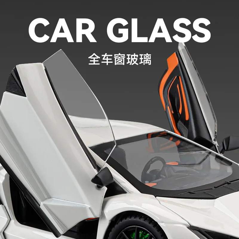 1:24 레불토 시뮬레이션 합금 스포츠카 모델 사운드 및 라이트 풀백 어린이 장난감 다이캐스트 합금 자동차 모델 수집품