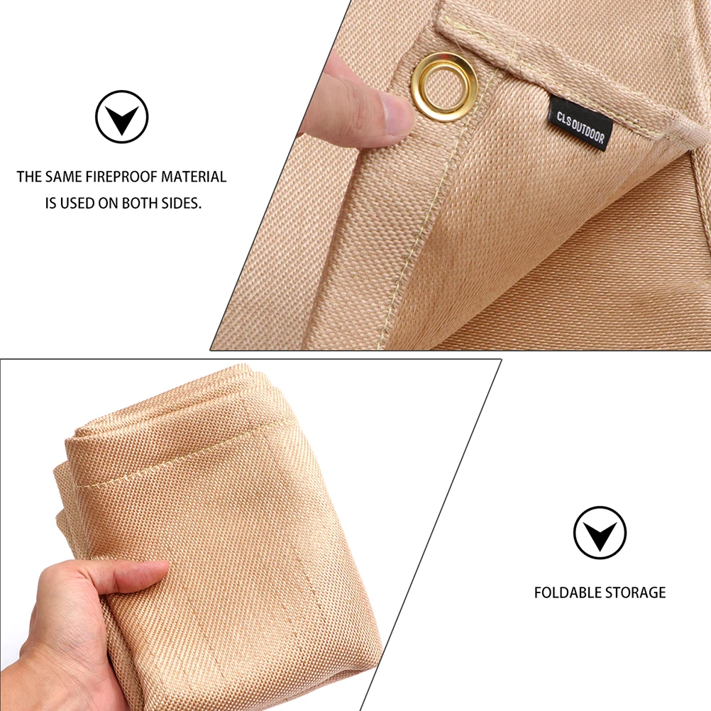 

Fireproof Cloth Heat Insulation Pad Shield Blanket Mat Suppression Extinguishing Bbq