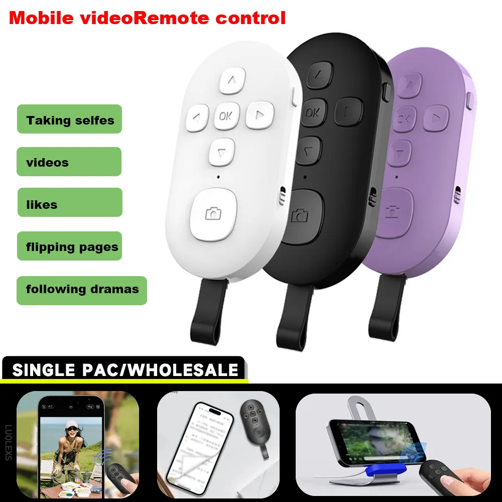 Wireless Bluetooth Mobile Selfie Lazy Instant Music Video Remote Control Mobile Phone Bluetooth Controller For Xiaomi Apple