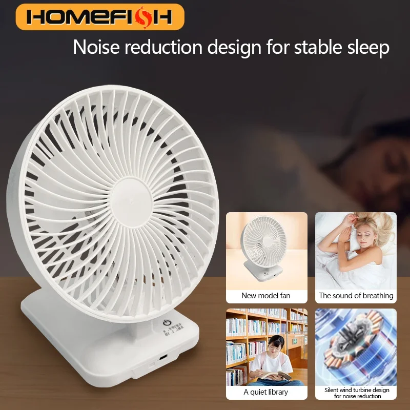 Large Endurance silent lightweight compact touch switch white drop-resistant folding electric fan car use