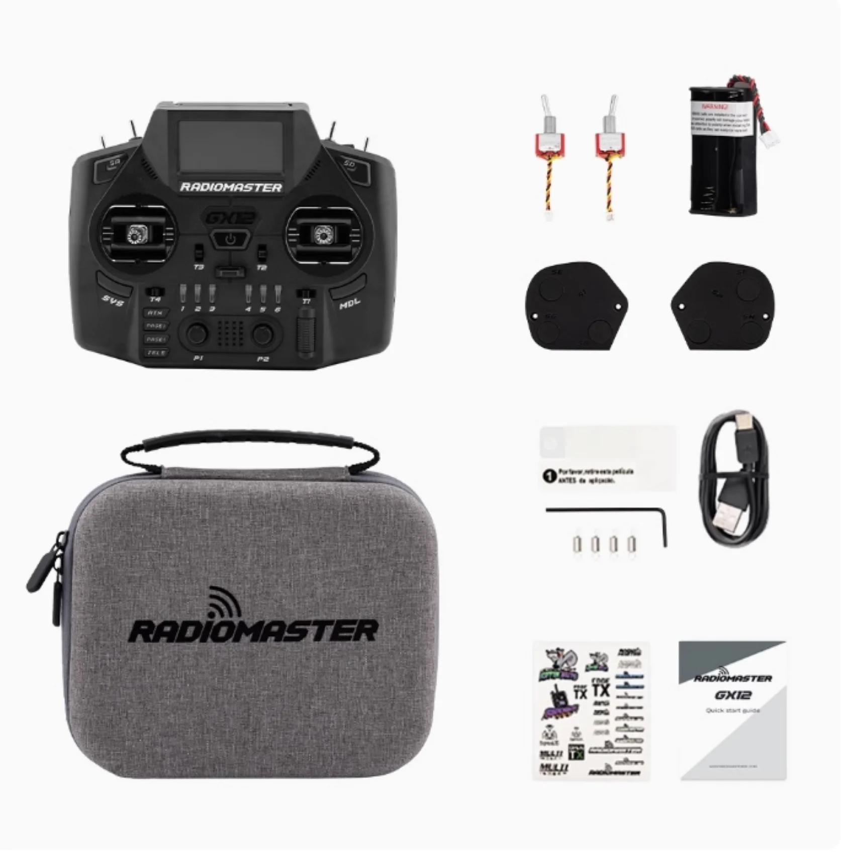 Original Radiomaster 1000HZ 3D Digital CNC Hall Gimbal Dual Band Antenna Gemini XROSSBAND EXpressLRS Radio Controller GX12 view 3