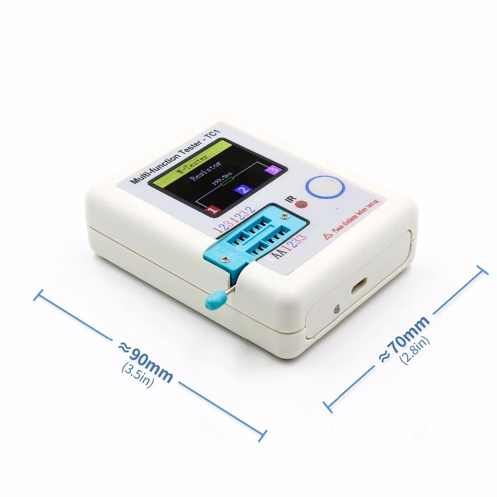 Imagem -03 - Multifuncional Transistor Tester Diodo Triode Capacitor Resistor Test Meter Full Color Display Gráfico Lcr-tc1