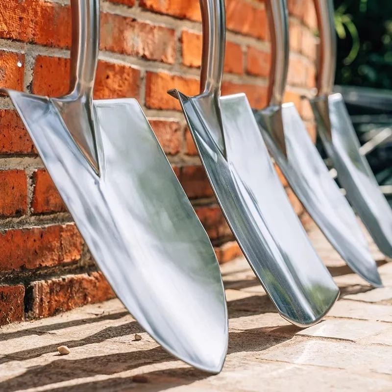 Convenient Stainless Steel Garden Shovel Y-Shaped Wooden Handle Digging Spade Planting Vegetable Gardening Gardening Tool