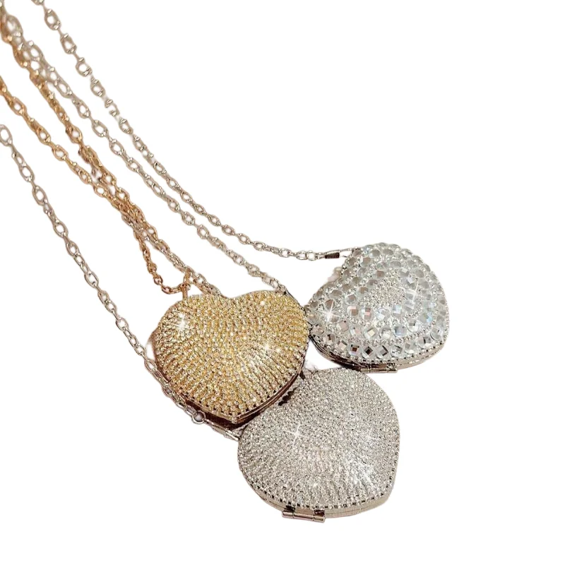 Petite Clutch con cadena de corazón de melocotón: minibolso premium con incrustaciones de diamantes, perfecto para citas y ocasiones de fiesta de mujer, Bolsa femenina
