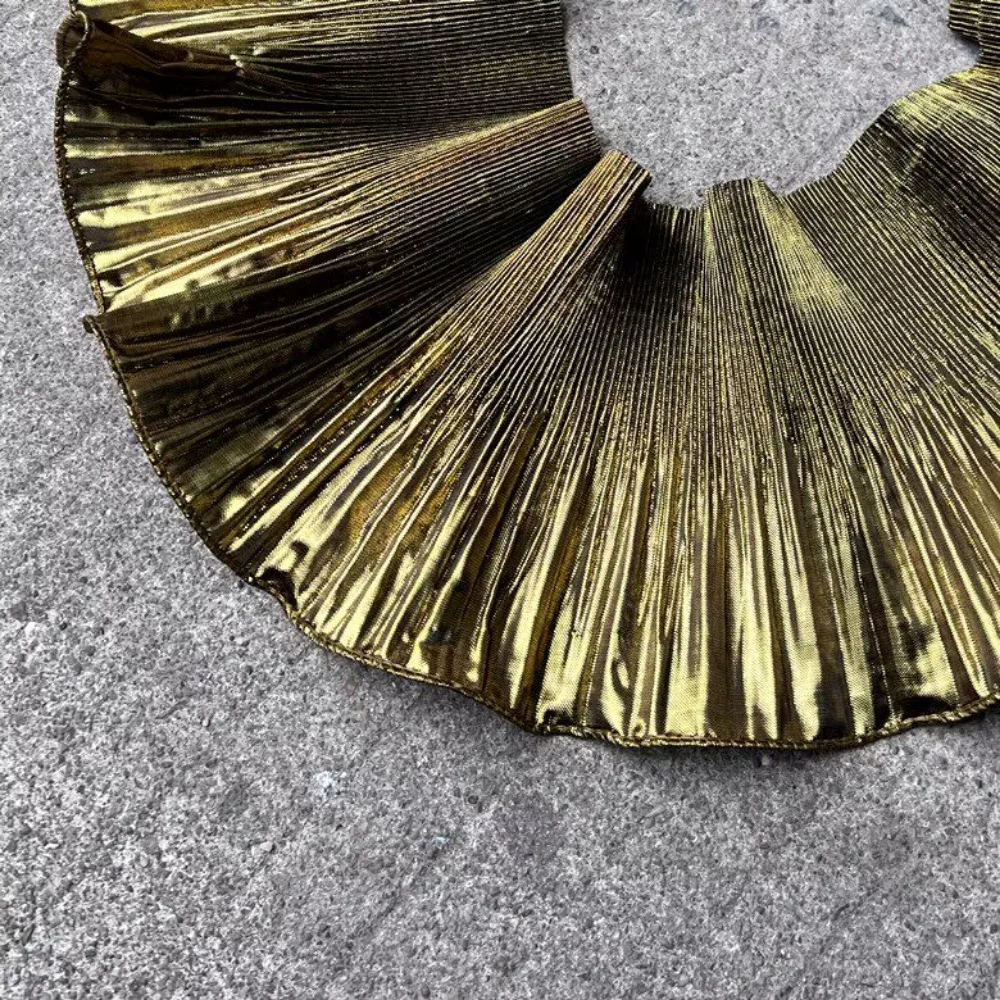 13cm-black-gold-sheer-organza-ruffle-scalloped-trim-3d-pleated-iridescent-ombre-wedding-evening-dress-diy-by-yard