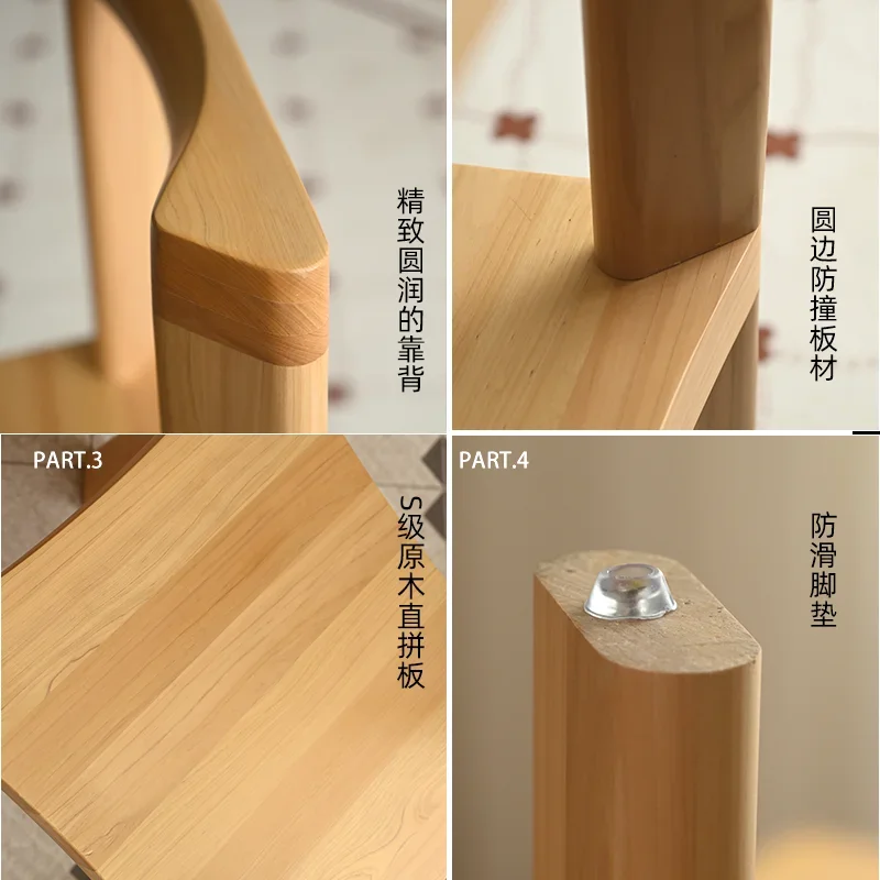 Chaise de salle à manger moderne en bois de cyprès massif, avec dossier créatif pour la maison et le bureau, pour la cuisine et le salon