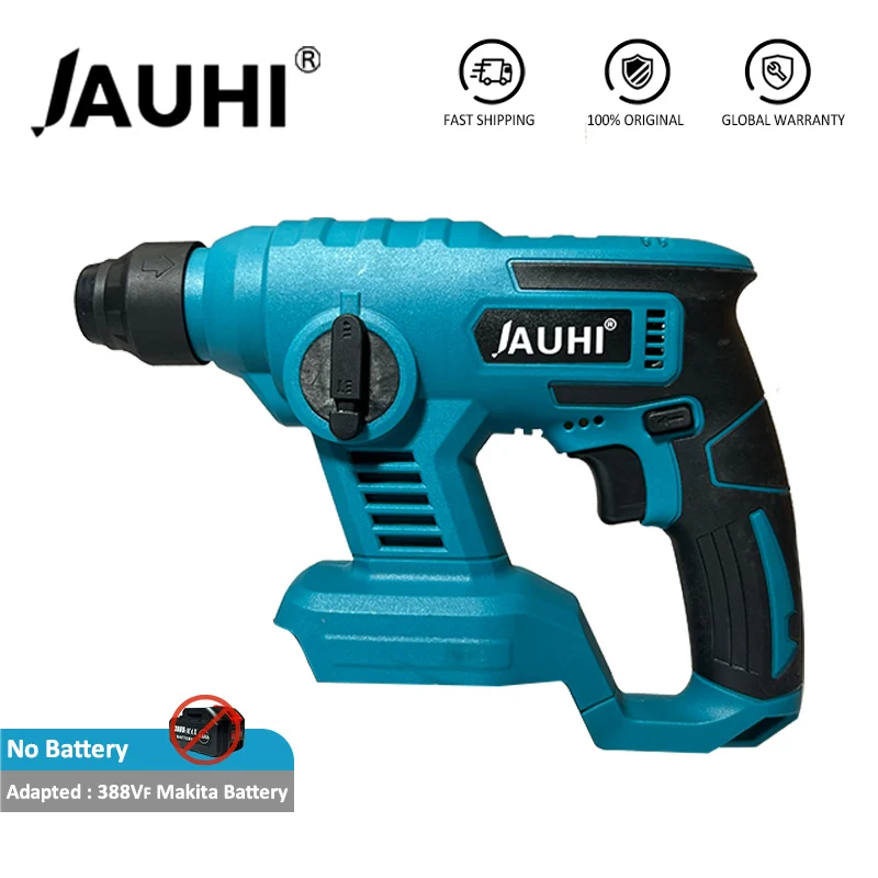 

JAUHI Cordless 3600rpm Electric Rotary Hammer Rechargeable 8600ipm Electric Hammer Drill For Makita 18V Battery (No Battery)