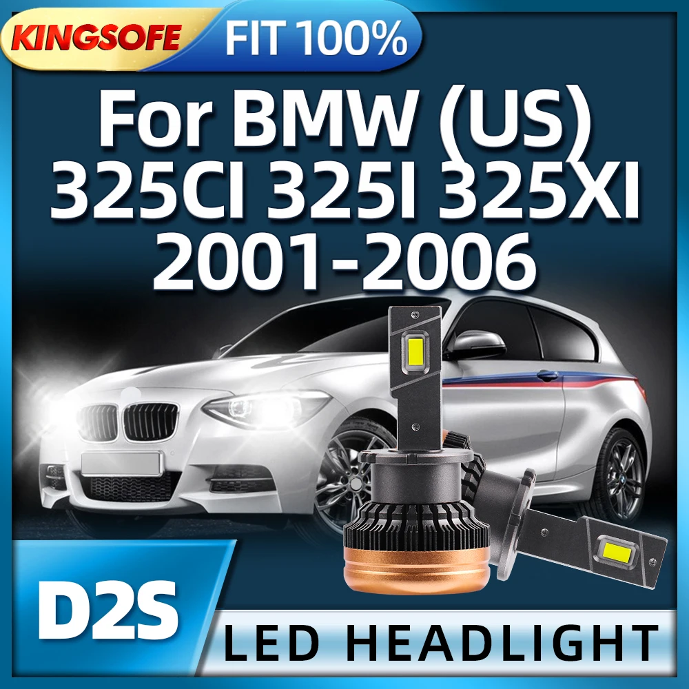 

KINGSOFE LED Headlight D2S 30000LM Lamp 130W CSP Chip 6000K Brighter For BMW (US) 325CI 325I 325XI 2001 2002 2003 2004 2005 2006