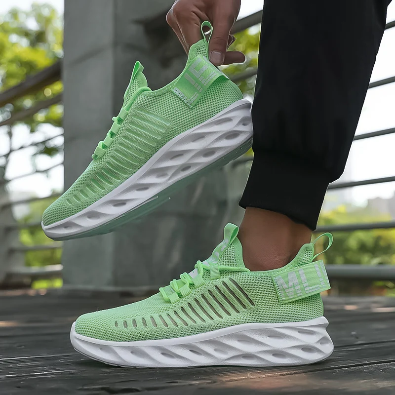 Men Ultra Lightweight Mesh Sneakers Breathable Quick Dry Fabric Stylish Hollow Out Design Sneakers Modern Casual Summer Footwear