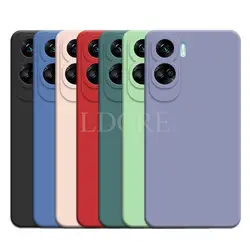 Para honra 90 lite caso de silicone líquido coque capa para honra 90 lite capa tpu borracha protetora caso do telefone honor 90 lite capa