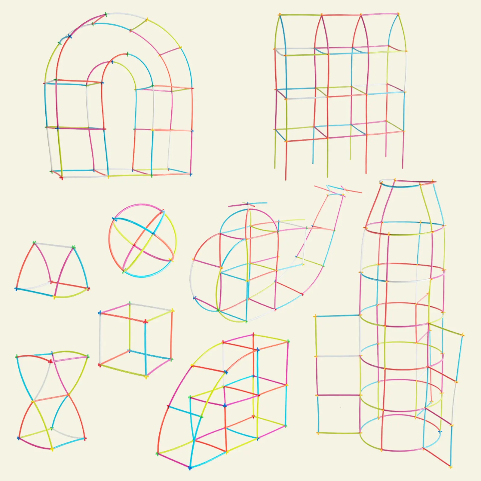 Morandi ท่อดูดแท่งอัจฉริยะสำหรับเด็ก, ท่อบล็อกตัวต่อของเล่นตัวต่อประกอบปริศนาแบบ DIY สำหรับบ้าน