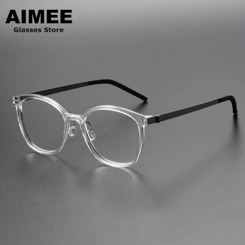 

Denmark Brand Titanium Ultralight Glasses Frame Men Women Square Screwless Prescription Eyeglasses Optical Blue Light Spectacles